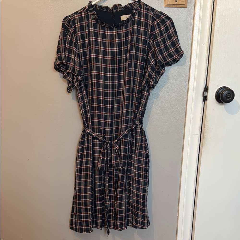 Plaid Short Sleeve Dress